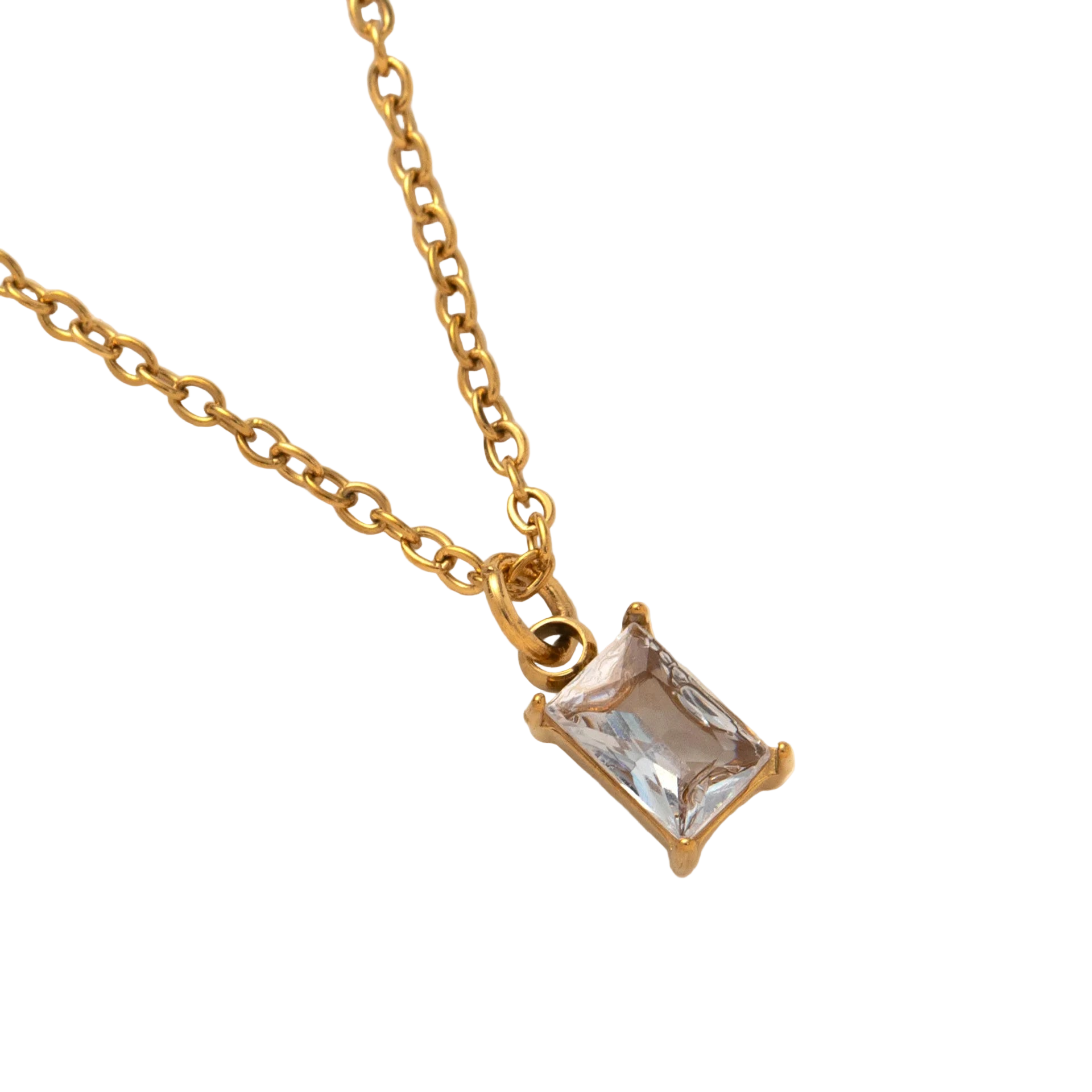 The Clara Solitaire Birthstone Necklace - White Topaz