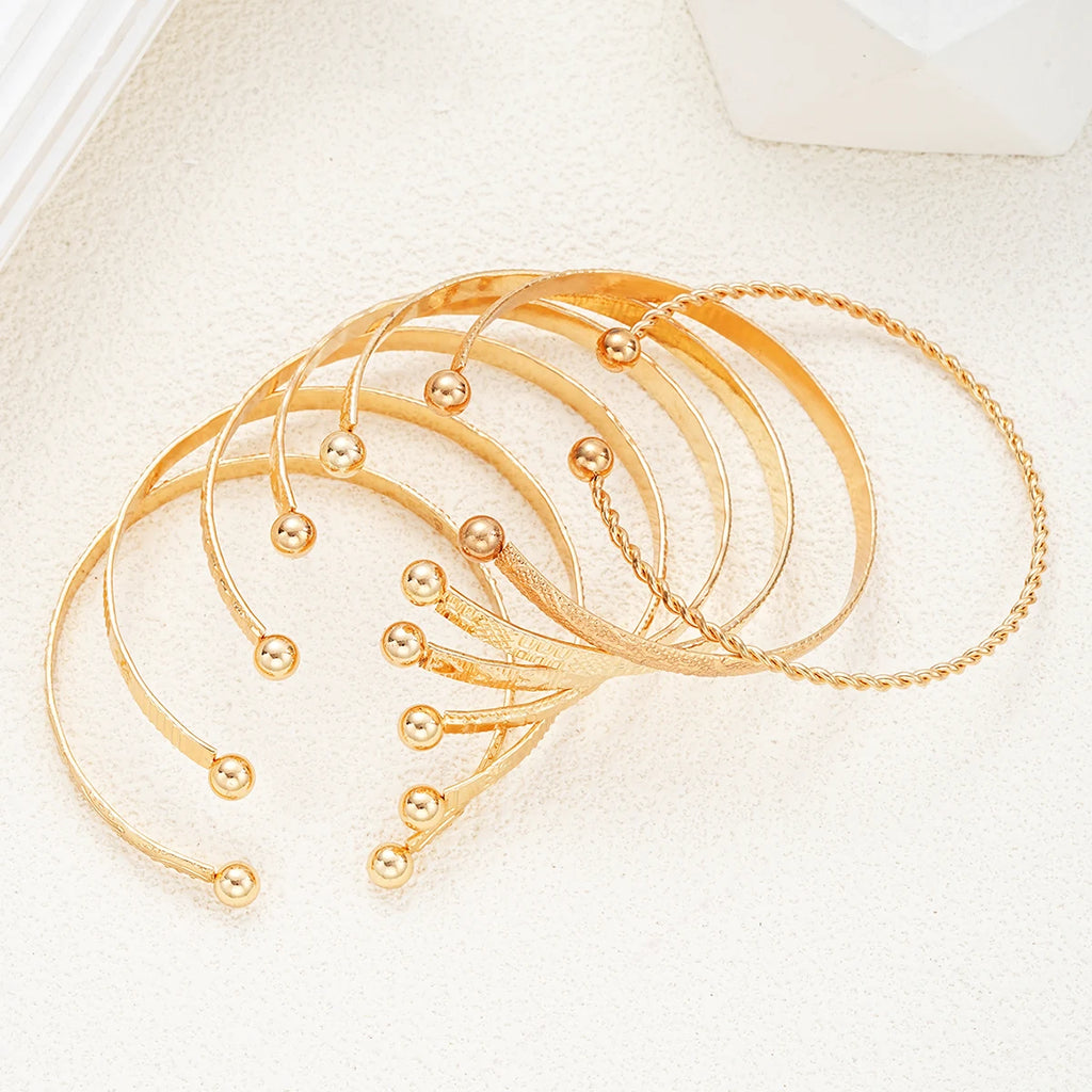 The Bazaar Stacking Bangle Set - Eclectic Gold Cuffs