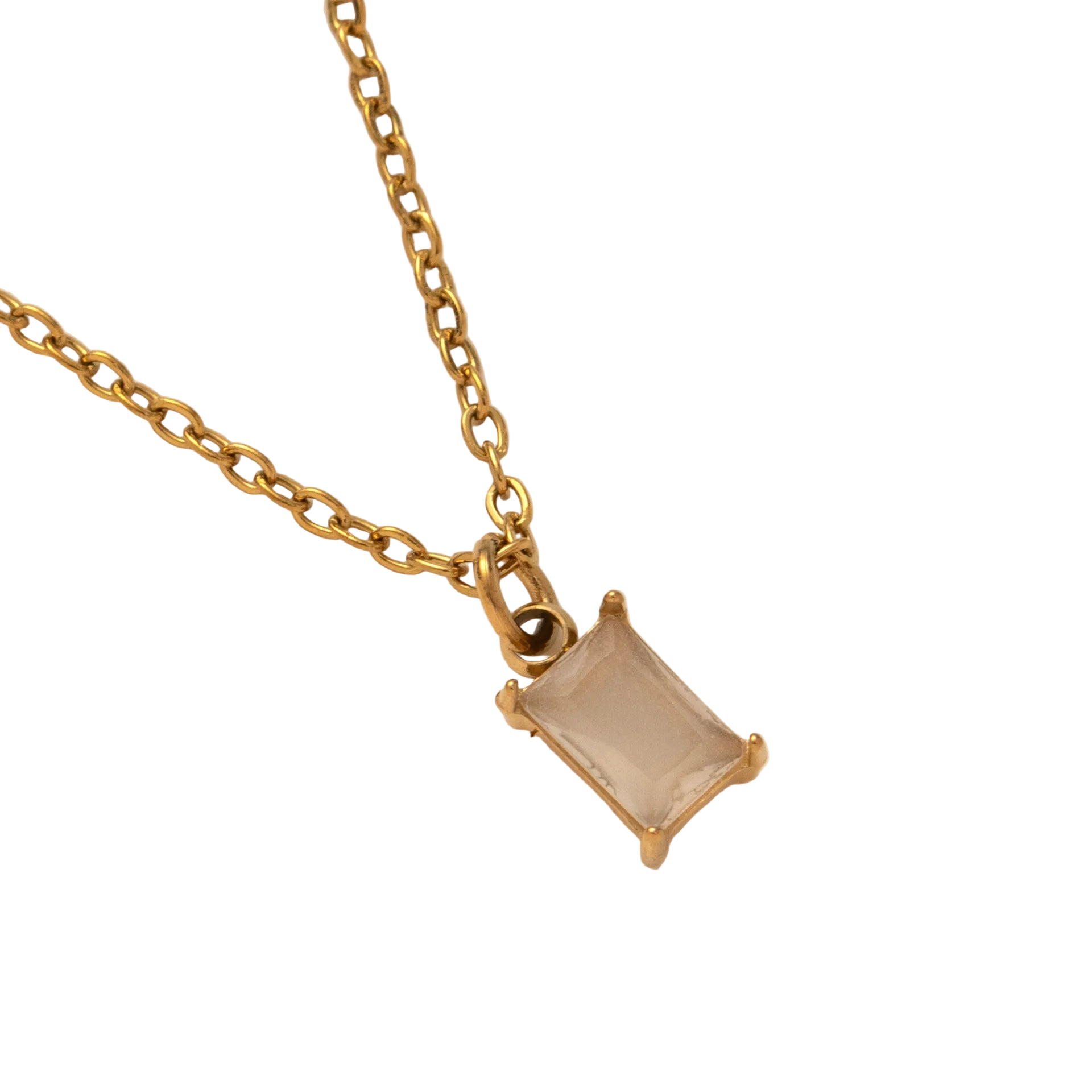 The Clara Solitaire Birthstone Necklace - Moonstone