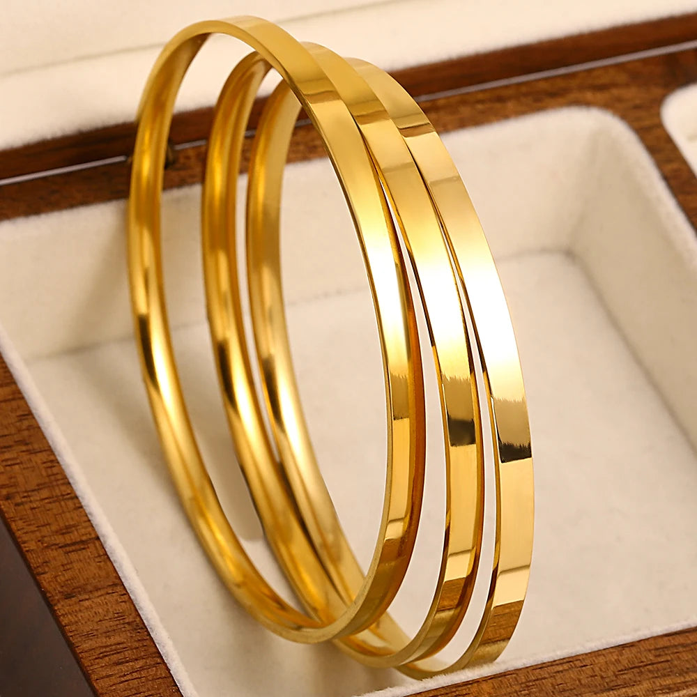 The Camilla Stacking Bangle Set (Set of 3) - Gold