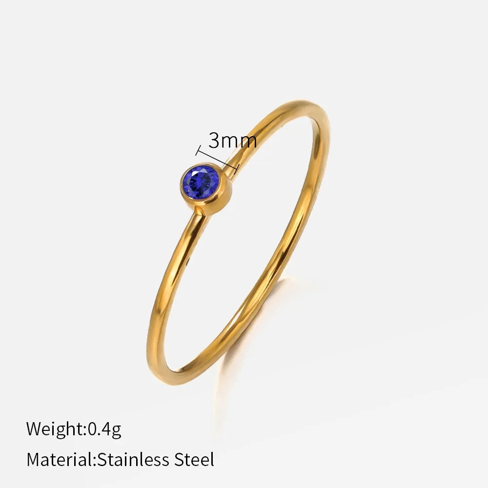 The Faye Dainty Birthstone Ring - Sapphire