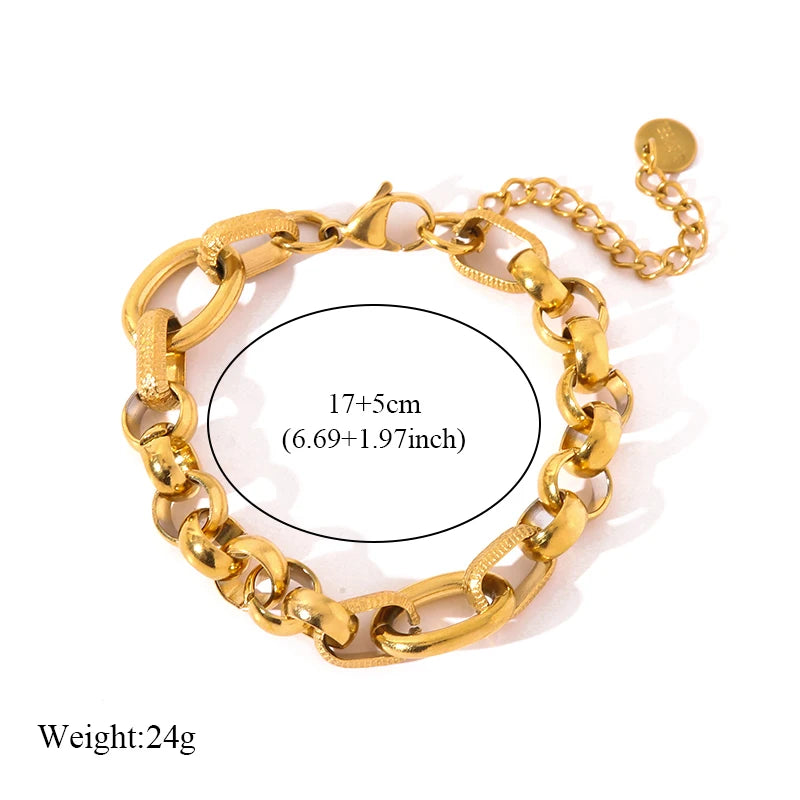The Beatrice Textured Link Bracelet - Gold