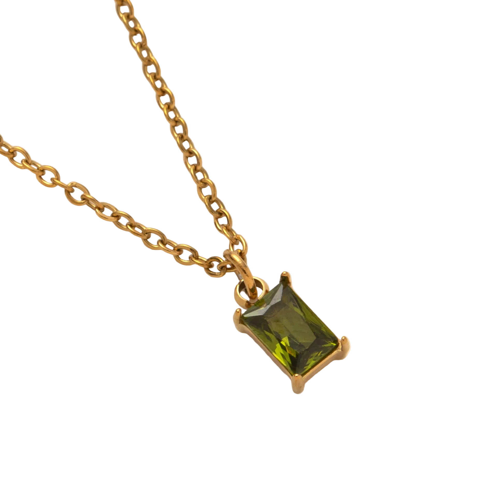 The Clara Solitaire Birthstone Necklace - Peridot