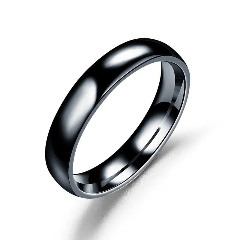 The Arden Classic Band Ring - 6mm Polished Stainless Steel | Black