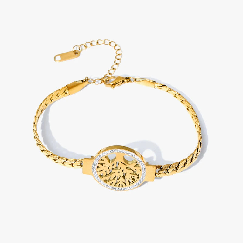 The Eden Tree of Life Bracelet - Gold & Crysta