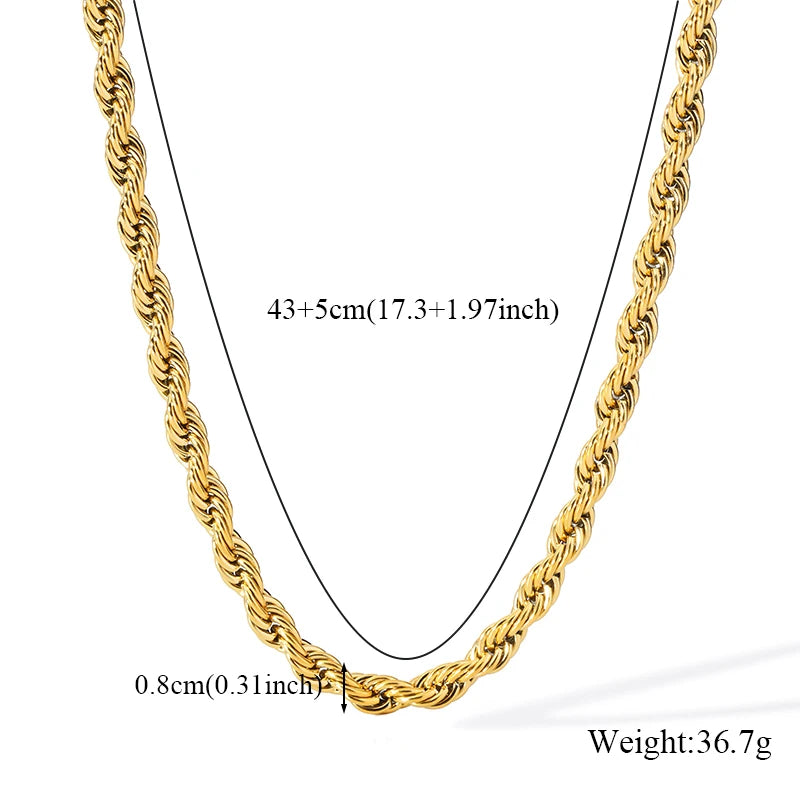 The Cordelia Classic Rope Chain Necklace - Gold